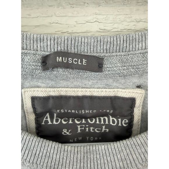 ABERCROMBIE & FITCH Soft Gray Muscle T-Shirt  Men's Size Medium - Picture 4 of 6